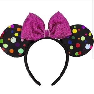 Disney Parks Polka Dot Black Minnie Mickey Ears